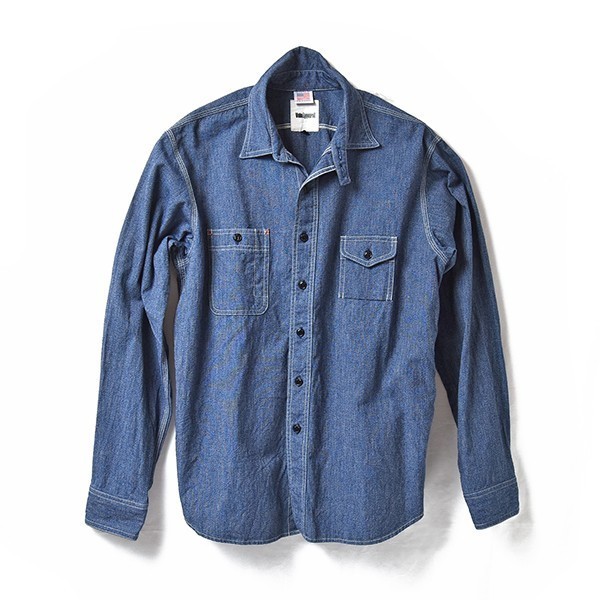 【60% OFF】VOLN Classic Work Shirts Fether Indigo Blue ボルン クラッシック ワーク シャツ インディゴ ブルー 長袖