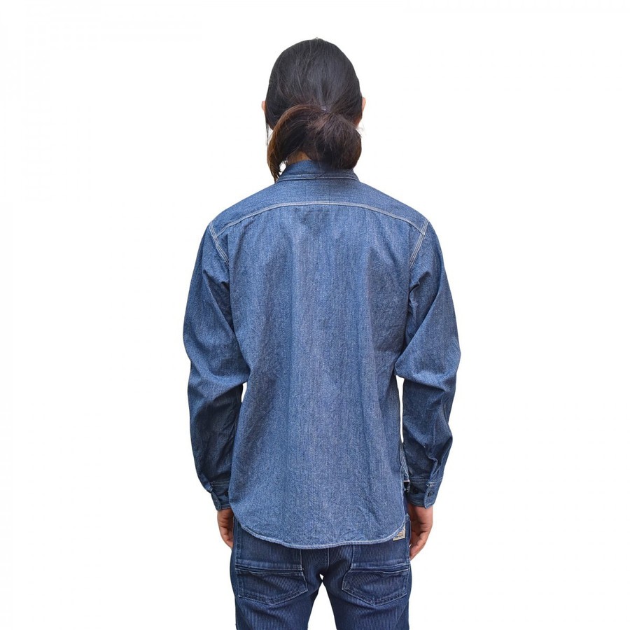 【60% OFF】VOLN Classic Work Shirts Fether Indigo Blue ボルン クラッシック ワーク シャツ インディゴ ブルー 長袖