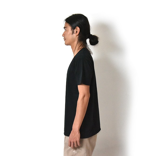 【40% OFF】VOLN / V Neck Tee / Black / POCKET