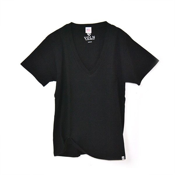 【SALE】VOLN / V Neck Tee / Black / POCKET