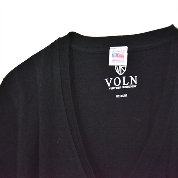 【40% OFF】VOLN / V Neck Tee / Black / POCKET