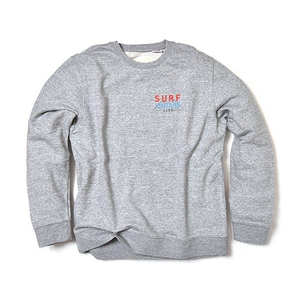 【50% OFF】VOLN/SURF VINTAGE LINE Crew Sweat /GRAY ボルン サーフ ヴィンテージ ライン スウェット グレー 長袖