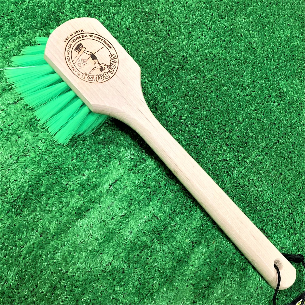 EXTRA サーフブラシ ウッド ロング やわらか砂落とし用ブラシ SURF BRUSH WOOD LONG GREEN Made in USA サーフィン アメリカ製 環境保護 車内清掃