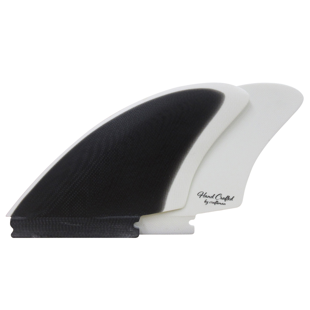 CRAFTSMAN FIN クラフトマン Twin Fin #4 Futures. Fins レトロ キール ツイン フィン VOLAN BLACK/WHITE フィッシュ ブラック ヴォラン サーフィン 2本set