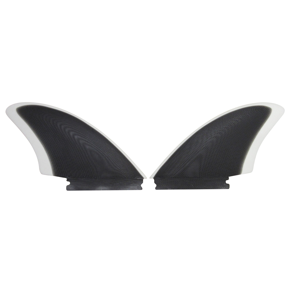 CRAFTSMAN FIN クラフトマン Twin Fin #4 Futures. Fins レトロ キール ツイン フィン VOLAN BLACK/WHITE フィッシュ ブラック ヴォラン サーフィン 2本set