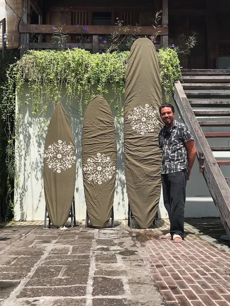 DEFORMASI デフォルマシー × SURF A BILLY 10'2" デッキカバー Baby Canvas ジャレッドメル DECK WRAP LONG ロングボード indonesian Batik Dark green