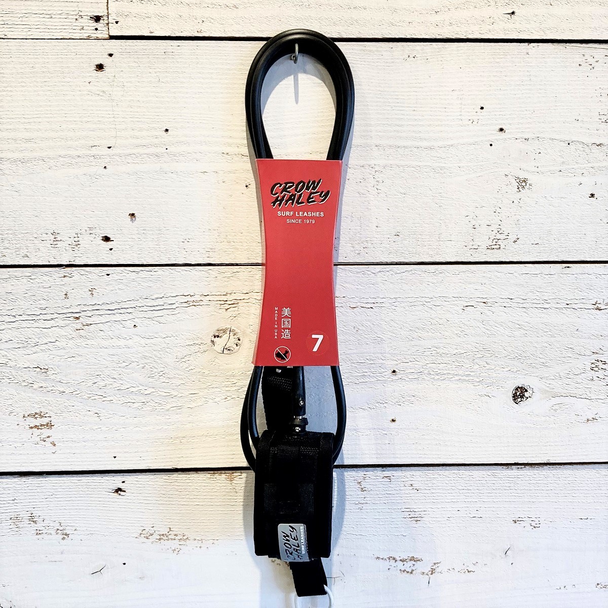 CROW HALEY リーシュコード 7ft Surf leash REGULAR （BLACK）レギュラーDOBLE SWIVEL