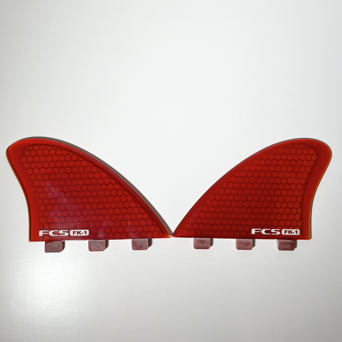 【USED FIN】FCS FK1 PC キール ツインフィンセット (3タブ) レッド 中古フィン