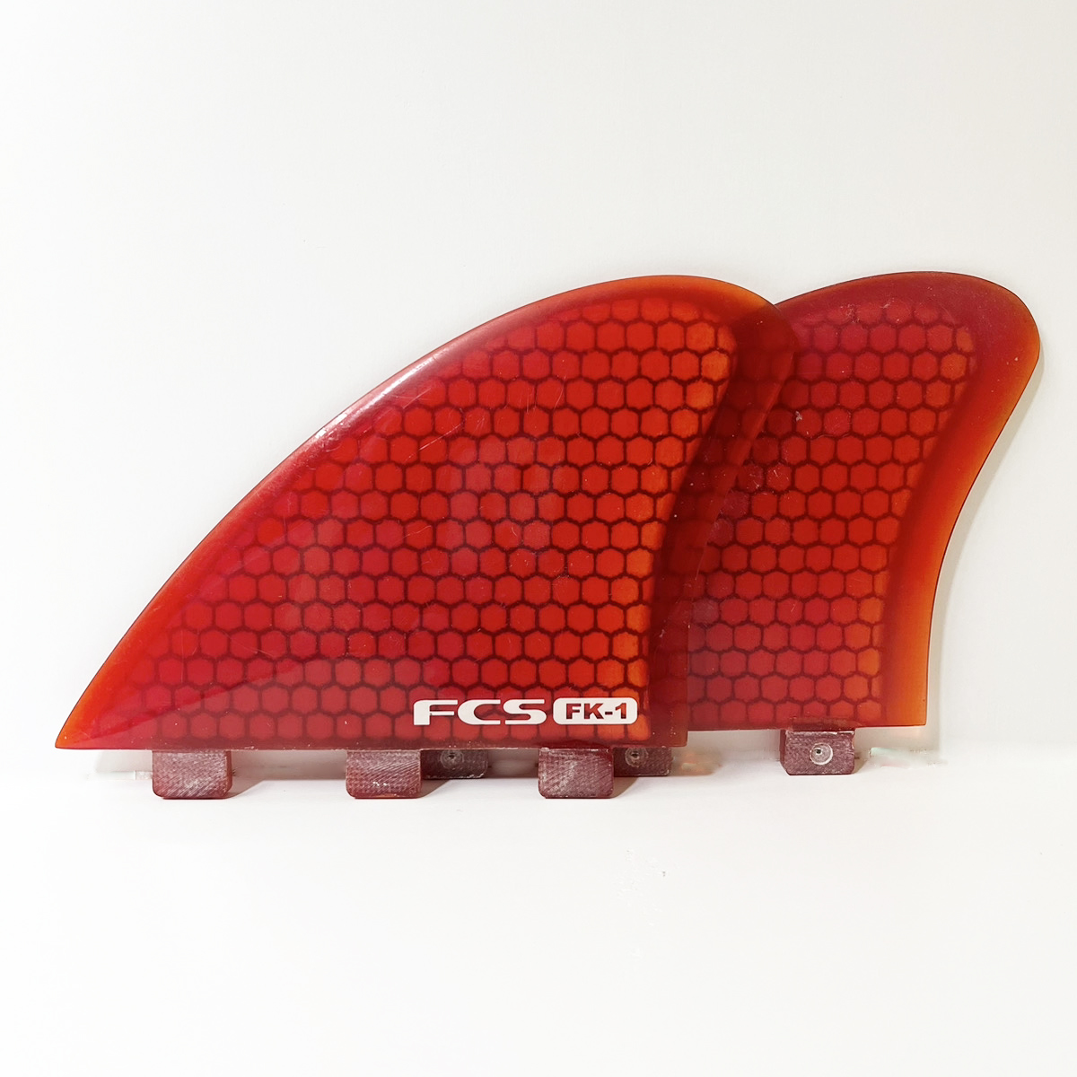 【USED FIN】FCS FK1 PC キール ツインフィンセット (3タブ) レッド 中古フィン