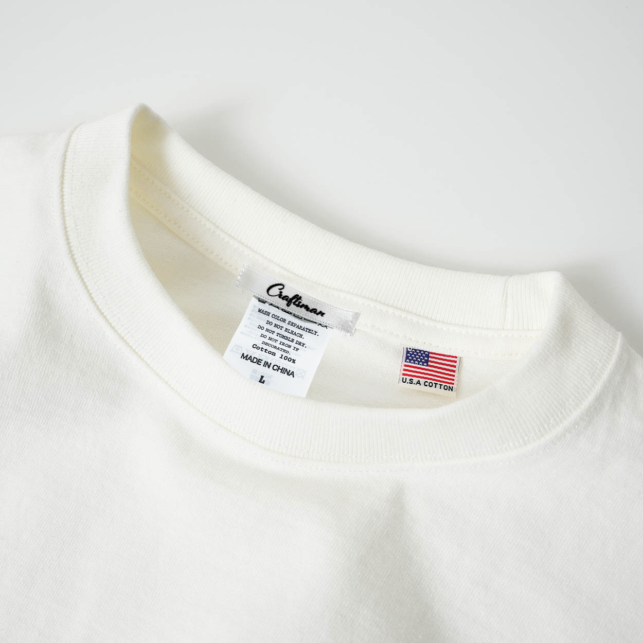 CRAFTSMAN BRAND / Long Sleeve T-shirts / USAコットン / 刺繍ロゴ / 2カラー