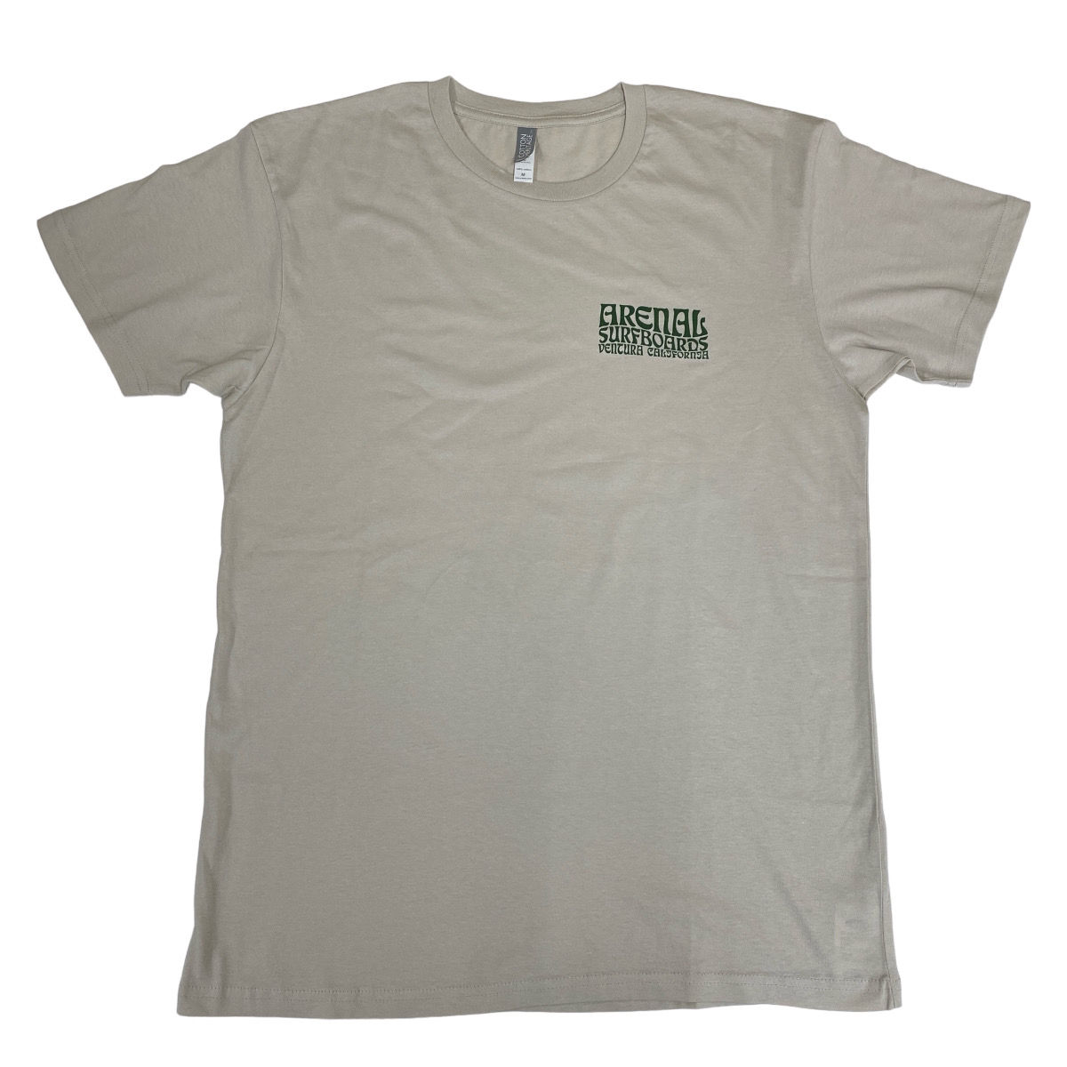 ARENAL SURFBOARDS / VENTURA CA T-SHIRT (BLACK/NATURAL）