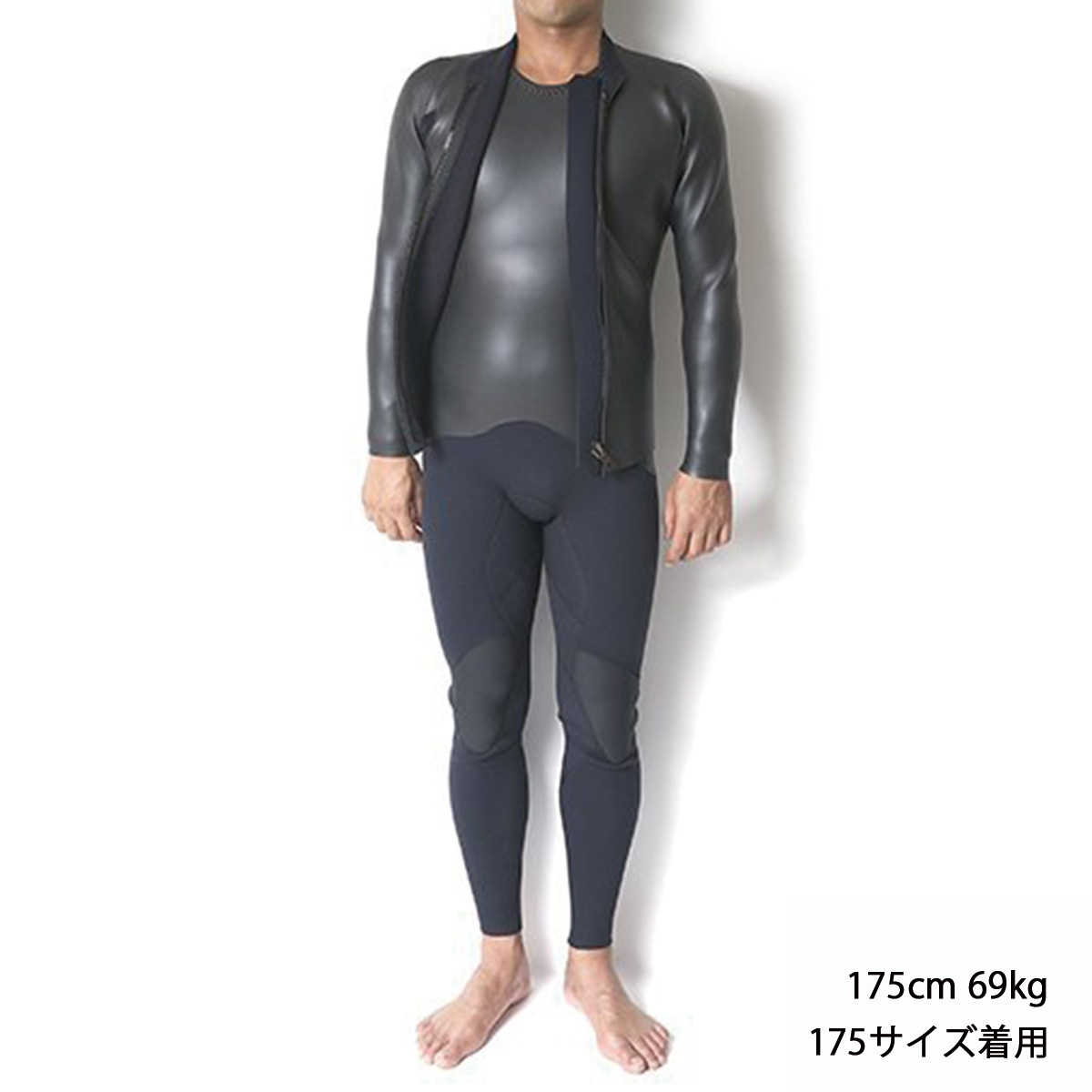 【受注生産】CRAFTSMAN WETSUITS 2MM 長袖タッパー フロントジップ ロングスリーブジャケット フラットスキン ラバー クラシック 日本製