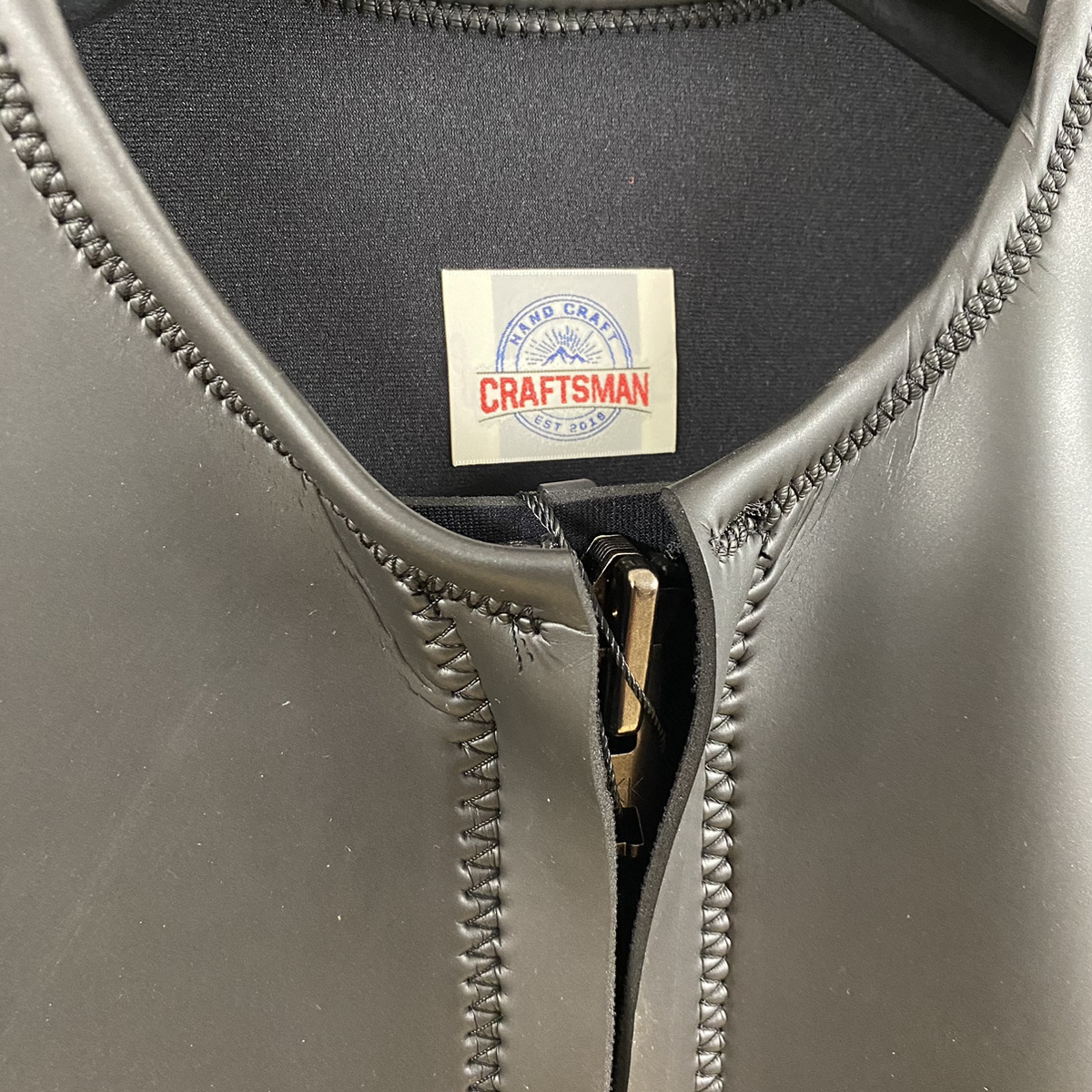 【受注生産】CRAFTSMAN WETSUITS 2MM  ベスト フラットスキン ラバー フロントジップ クラシック サーフィン 日本製