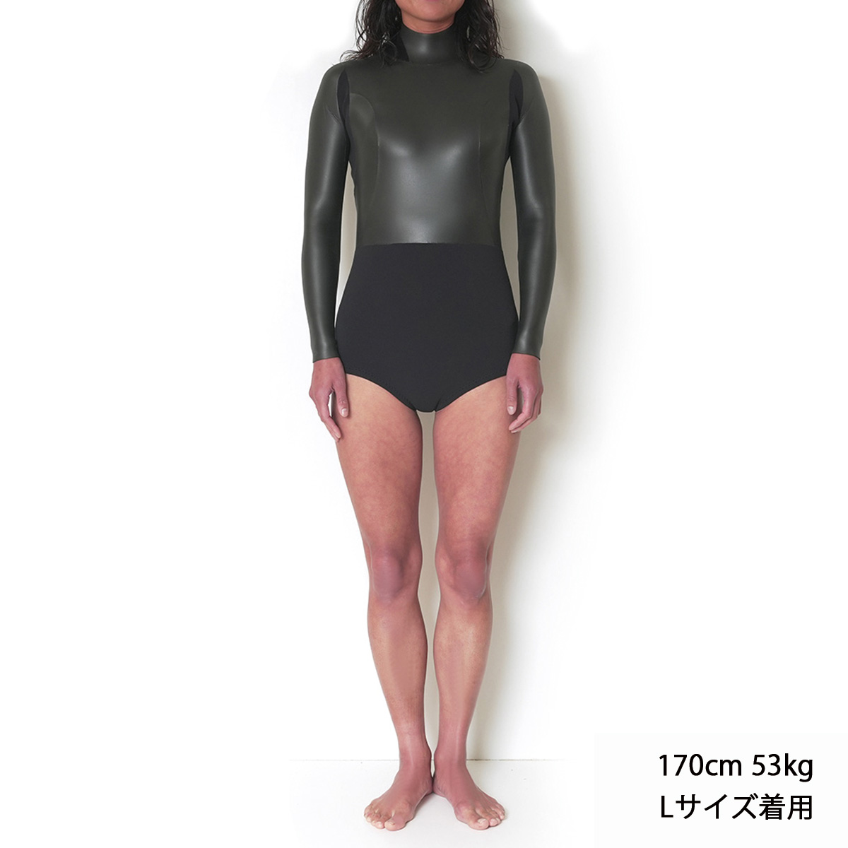 【受注生産】CRAFTSMAN WETSUITS 2mm LADIES` LONG SLEEVE SPRING SWIM BACK ZIP FLAT SKIN 2ミリ レディースロンスプ スイムカット フラットスキン