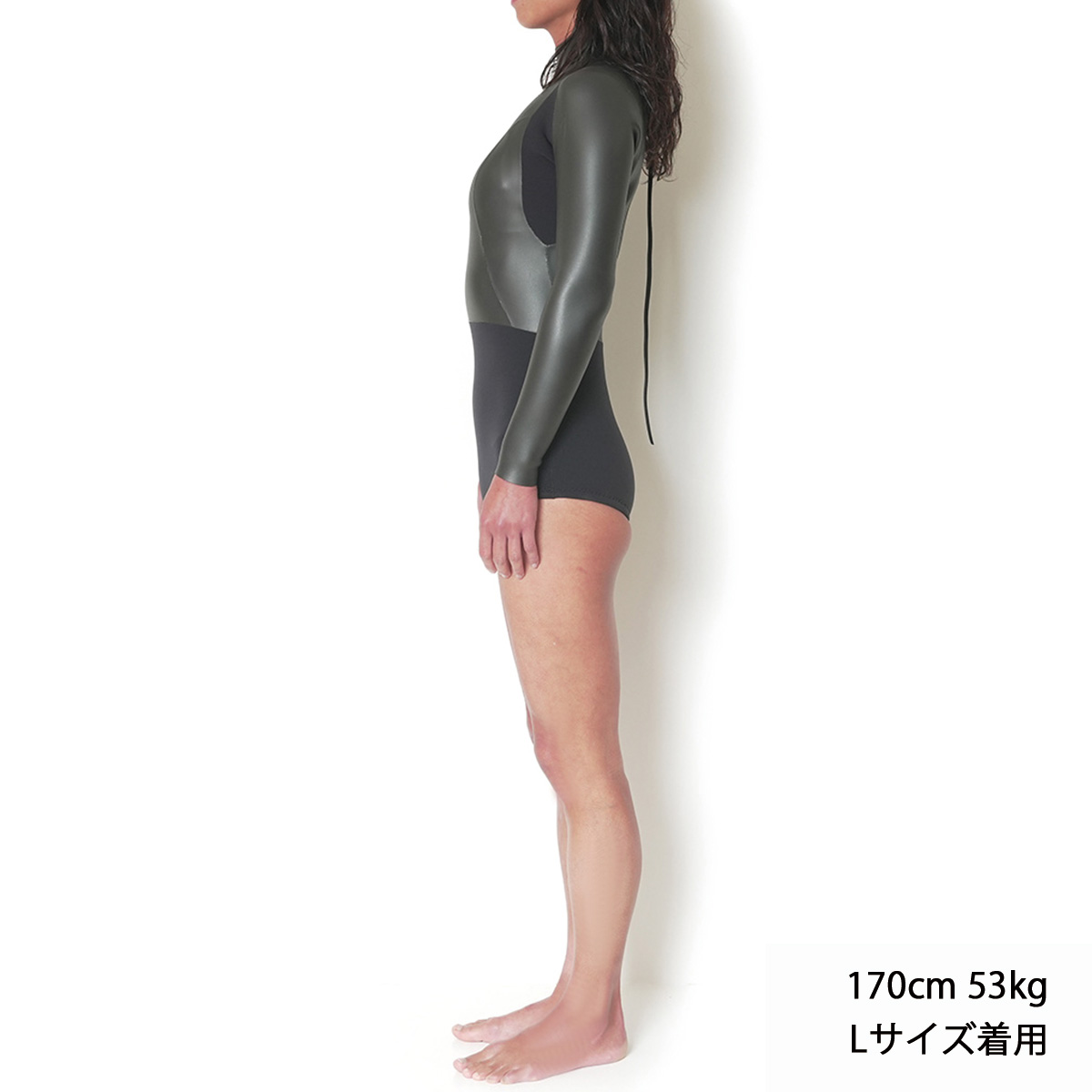 【受注生産】CRAFTSMAN WETSUITS 2mm LADIES` LONG SLEEVE SPRING SWIM BACK ZIP FLAT SKIN 2ミリ レディースロンスプ スイムカット フラットスキン