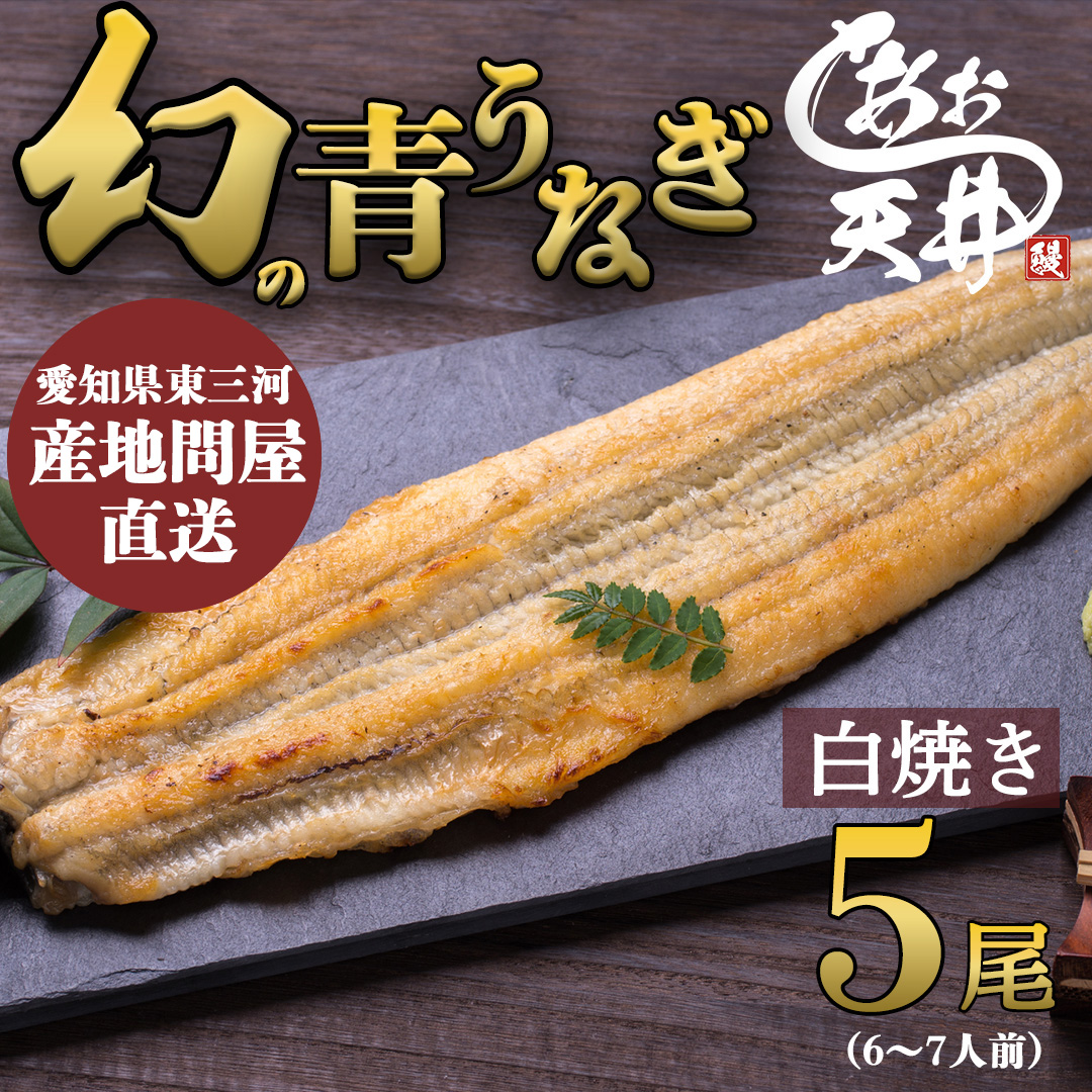 幻の鰻 あお天井の白焼き5尾（6～7人前）【愛知県東三河産地問屋直送】