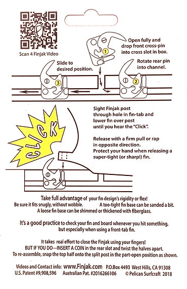 PELICAN SURFRAFT FINJAK BLACK フィンジャック 取り付けキット