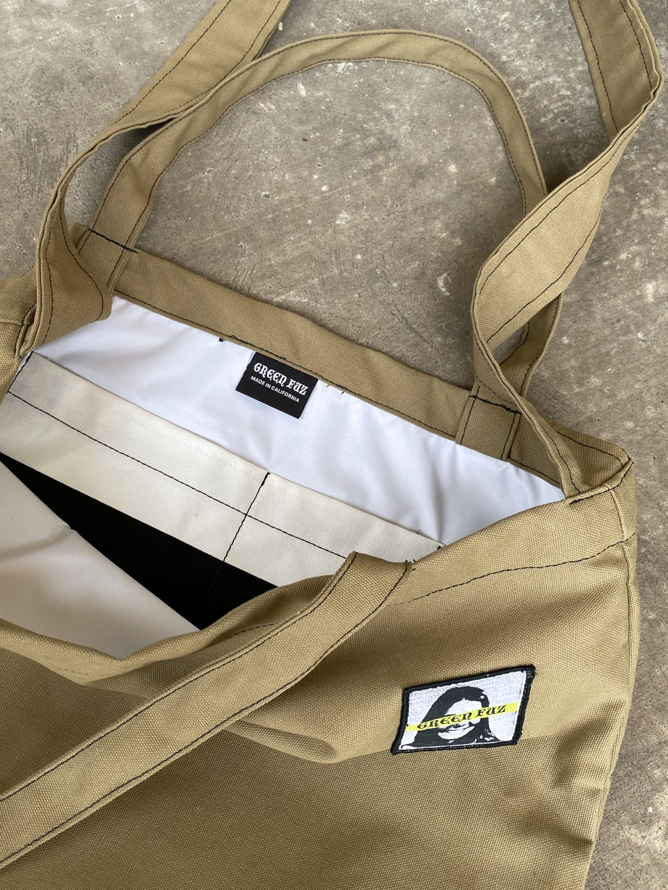 GREEM FUZ BEACH CITY BAG BROWN ARMY ビーチシティバッグ ブラウン アーミー コットン製