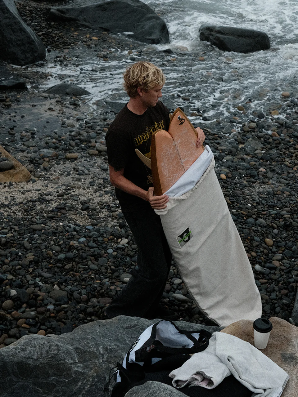 GREEN FUZ 6'0" BLANCO POINT BOARD BAG／MADE IN USA WHITE / BROWN キャンバスボードバッグ