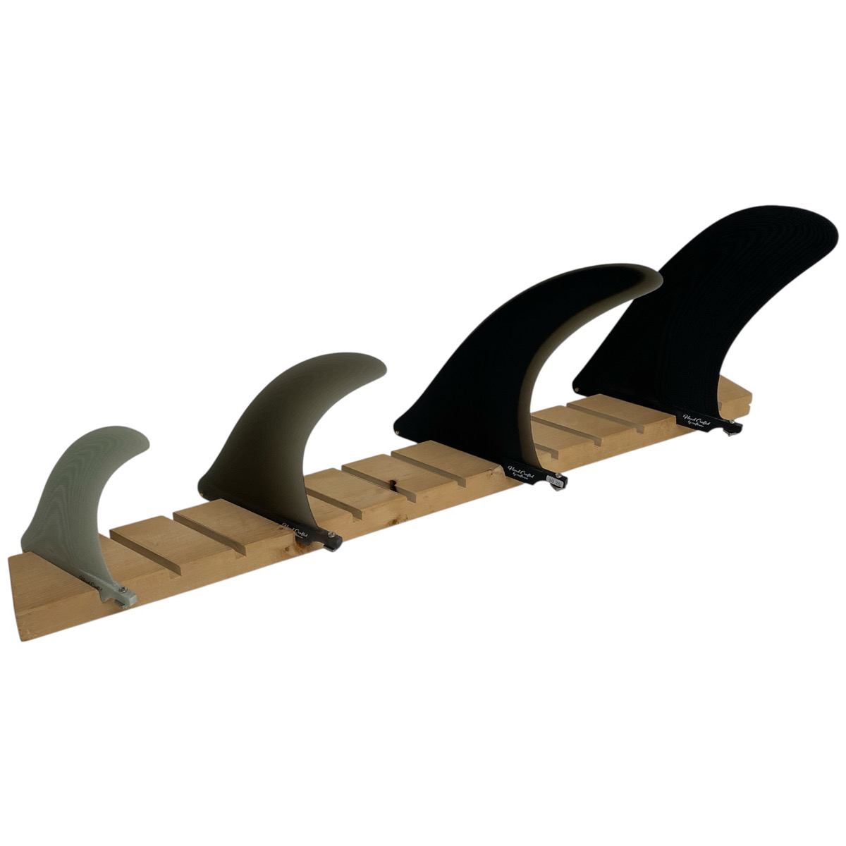 SURFBOARDS FIN RACK 13本収納可能 シングルフィン用 木製ハンドメイド 店舗使用品 ロングボードフィン対応 フィンラック
