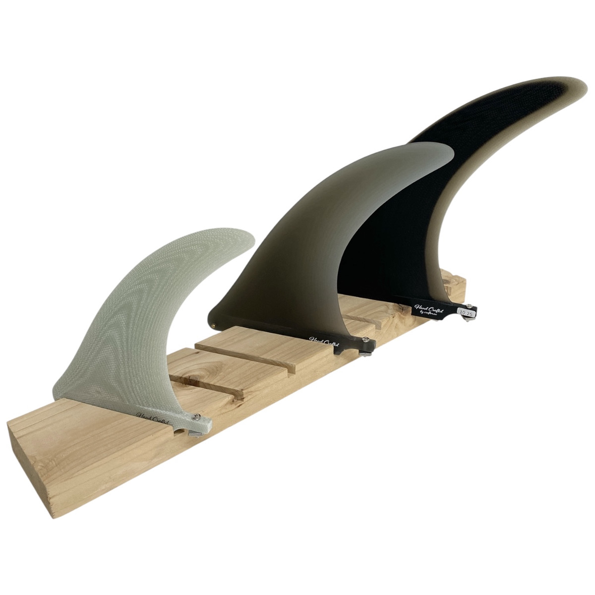 SURFBOARDS FIN RACK 7本収納可能 シングルフィン用 木製ハンドメイド 店舗使用品 ロングボードフィン対応 フィンラック