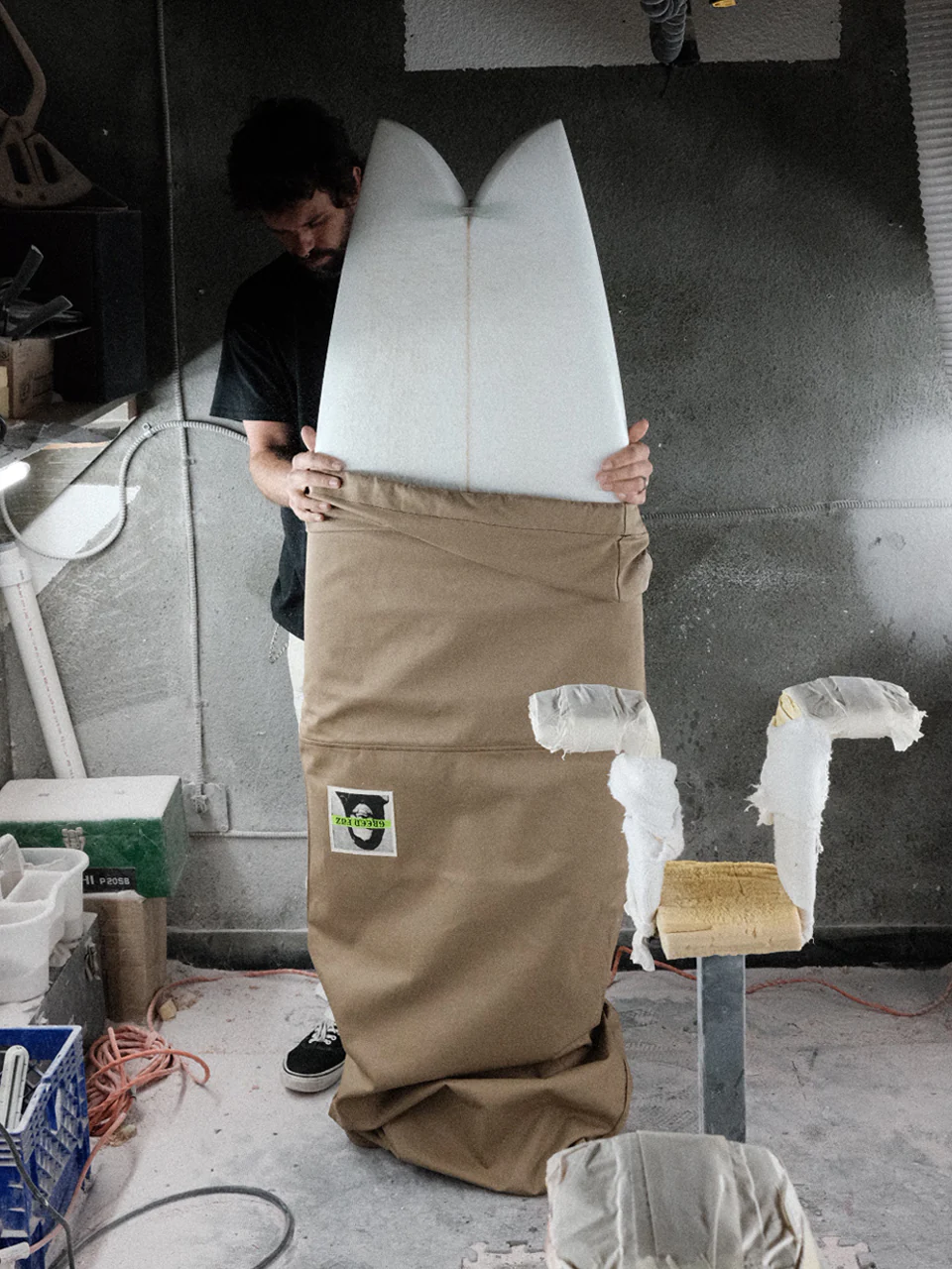 GREEN FUZ 6'6" SURPLUS - ROUND PREMIUM CANVAS BOARD BAG ミッドレングス用 キャンバスボードバッグ サーフボードケース プレミアムキャンバス MADE IN USA