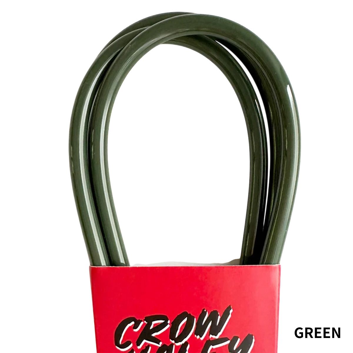 CROW HALEY SURF LEASHES 10”  / REGULAR / 5.5mm / 7mm サーフリーシュ カスタムサイズ Tied end stand out（GLOSS） / GREEN Designed in USA Made in Japan