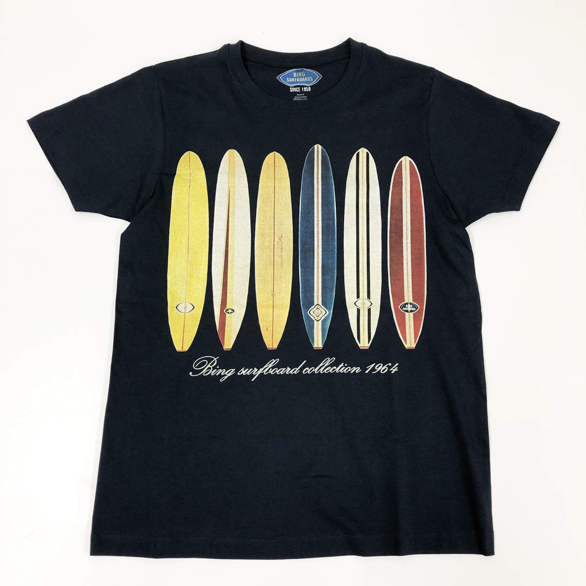 BING SURFBOARDS Tシャツ サーフィン カリフォルニア ロングボード アメリカ ネイビー 紺