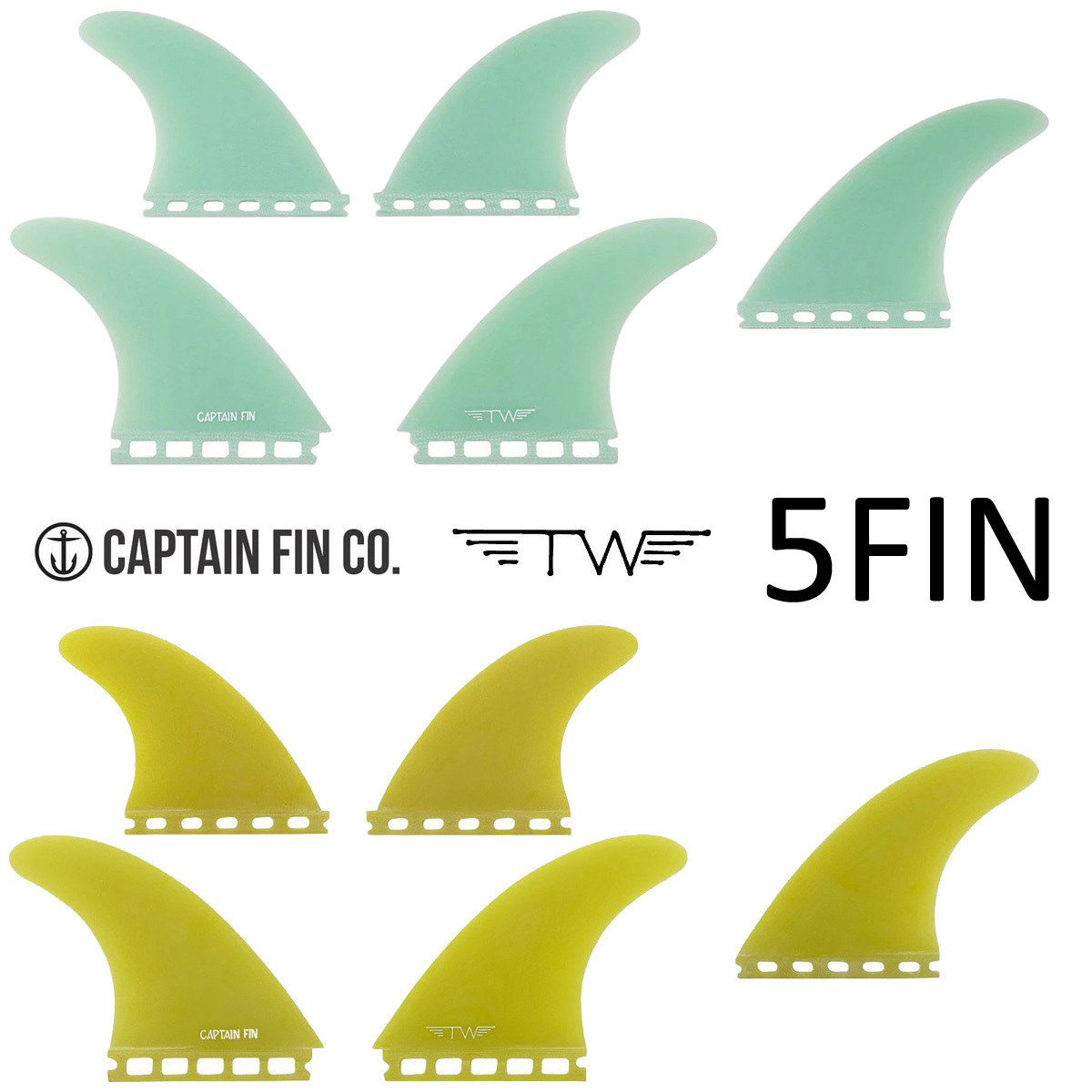 CAPTAIN FIN キャプテンフィン TYLER WALLEN 5FIN タイラーウォレン TRI-QUAD フューチャーフィン GLASS Single tab Future Fin トライクアッド 5本 2カラー