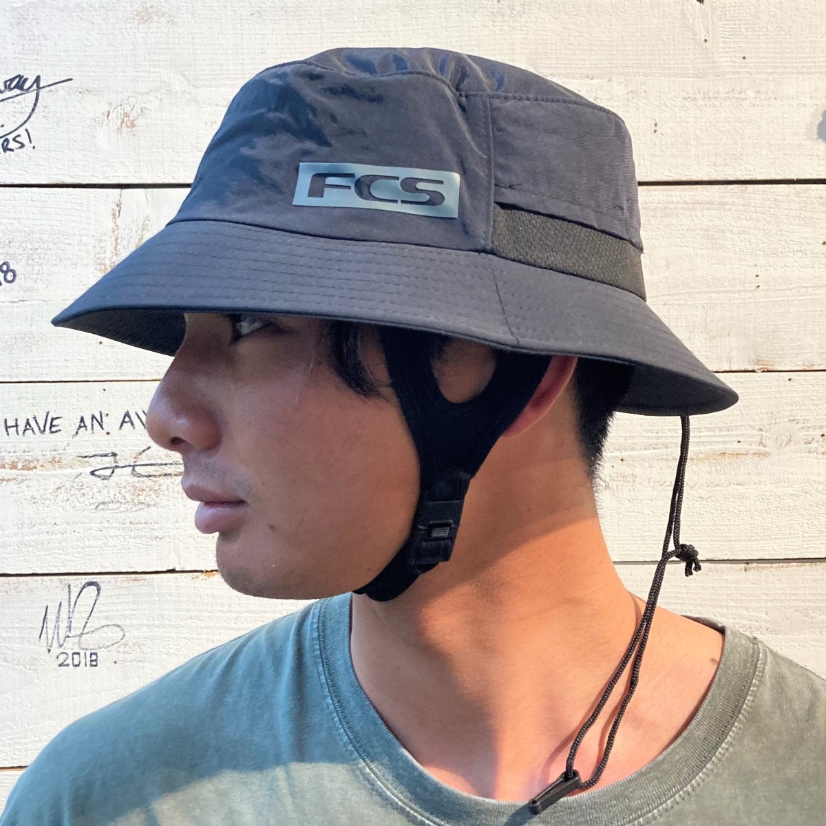 FCS エフシーエス サーフハット バケットハット ESSENTIAL SURF BUCKET HAT アウトドア サーフィン 帽子 ブラック