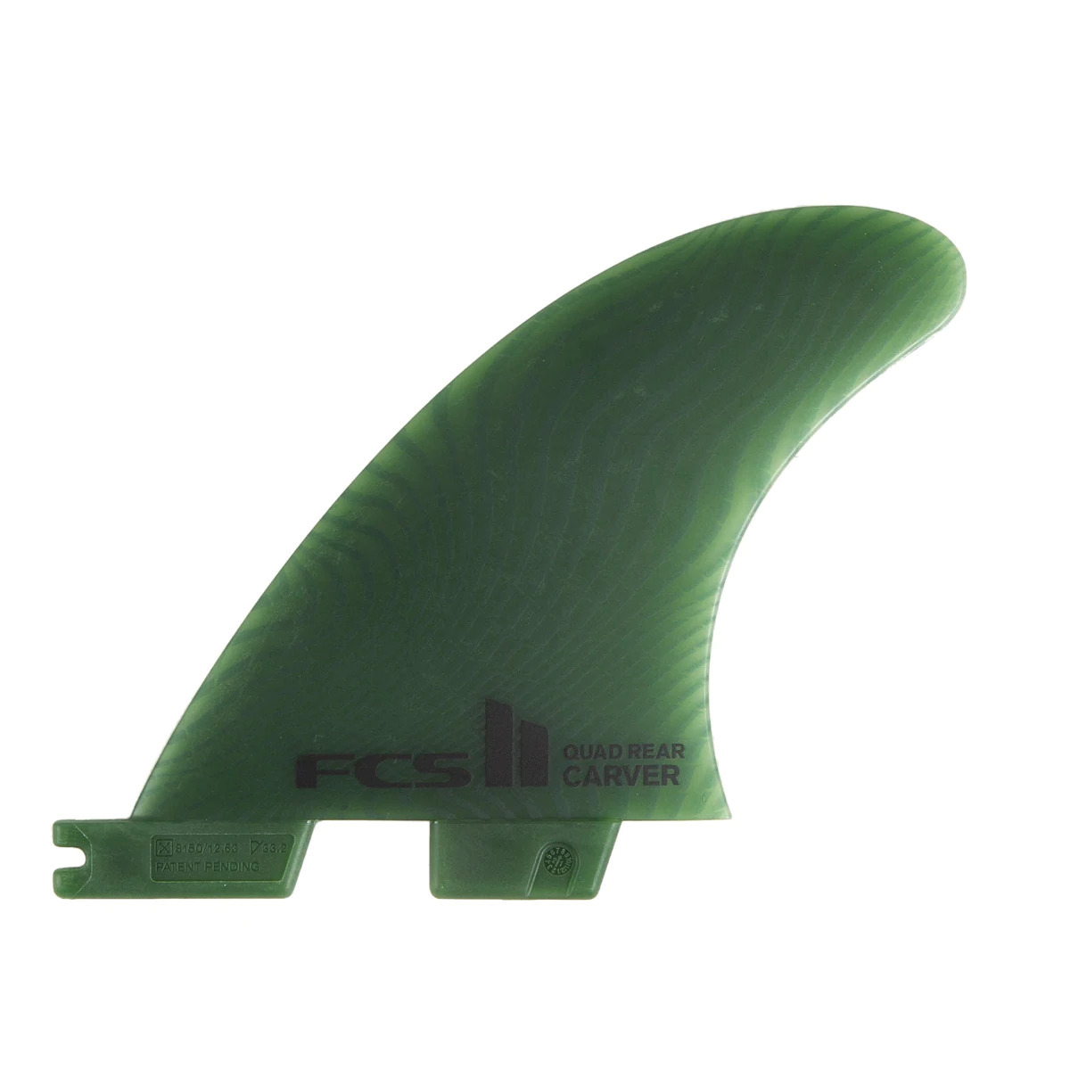 FCS2 FIN エフシーエスツー フィン CARVER REAR 2本 Neo Glass Eco Blend クアッドリアフィン セット Medium 緑 グリーン ネオグラスエコブレンド