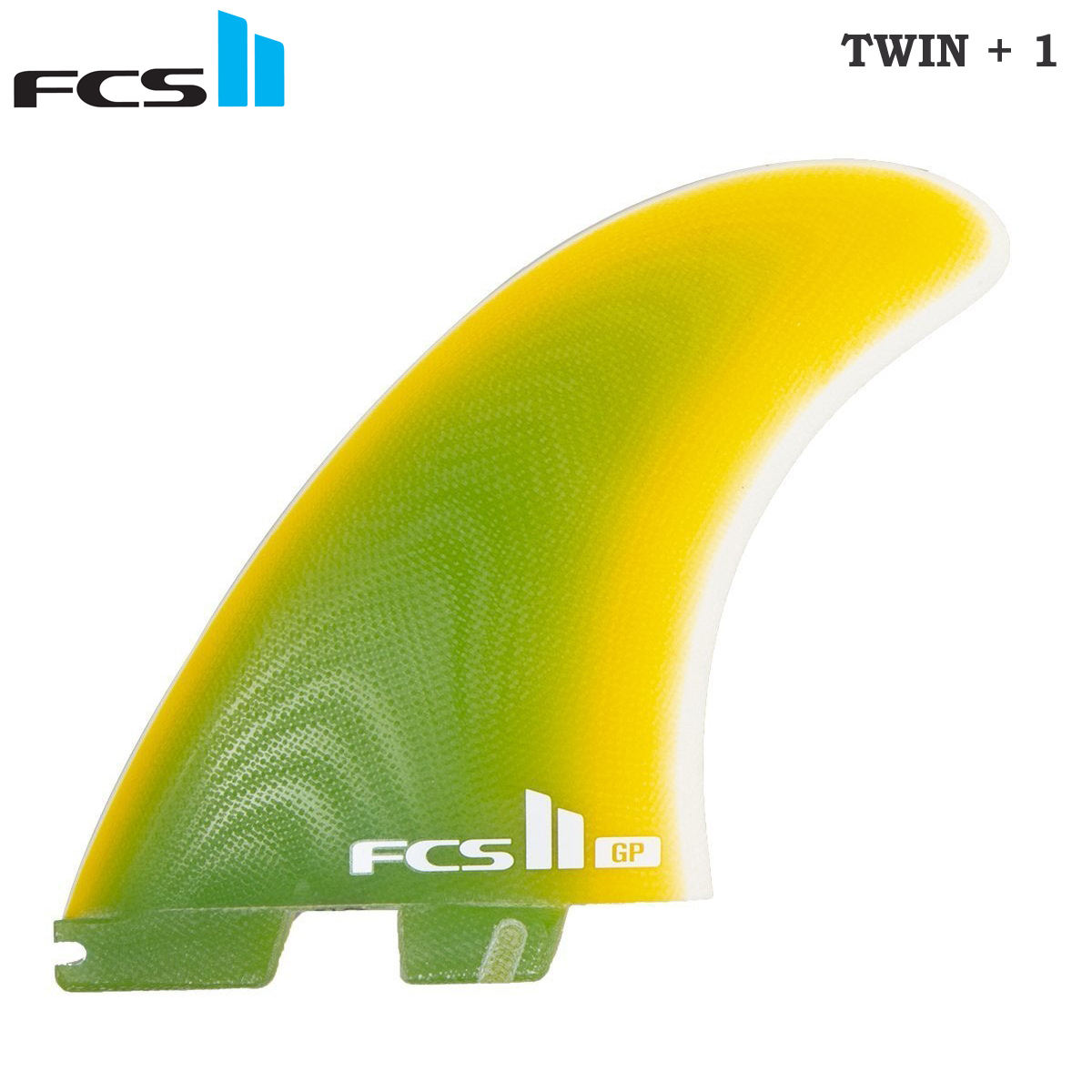 FCS2 フィン エフシーエス2 T&C TWIN+STABILISER FIN PG ツインスタビ フィン ショートボード用フィン 3本セット Yellow/Fade Glenn Pang
