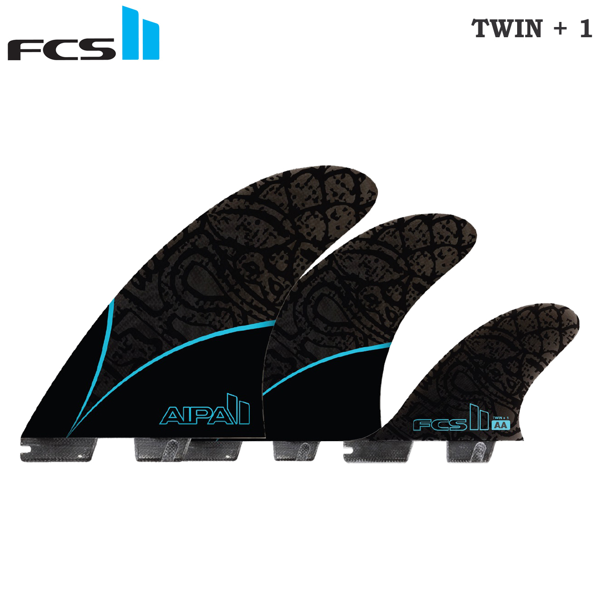 FCS2 フィン エフシーエス2 AIPA TWIN+STABILISER FIN ツインスタビ フィン ショートボード用フィン 3本セット アイパサーフボード Smoke/Black/BLUE