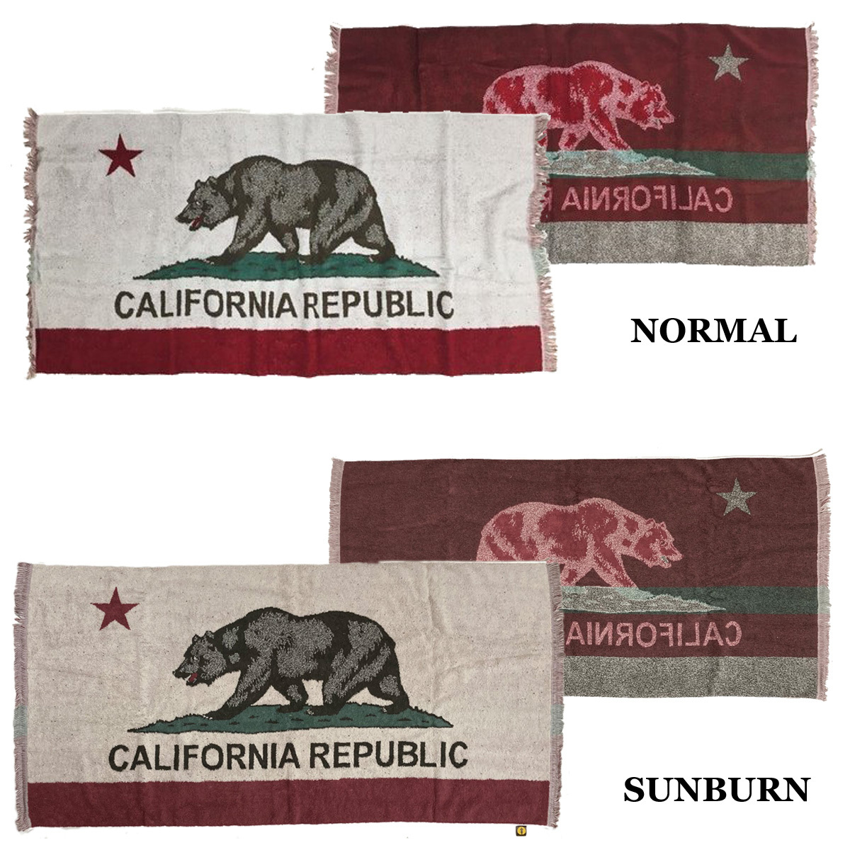 VINTAGE CALIFORNIA  BEACH BLANKET 今治タオル 2カラー BEAR カリフォルニアビーチタオル