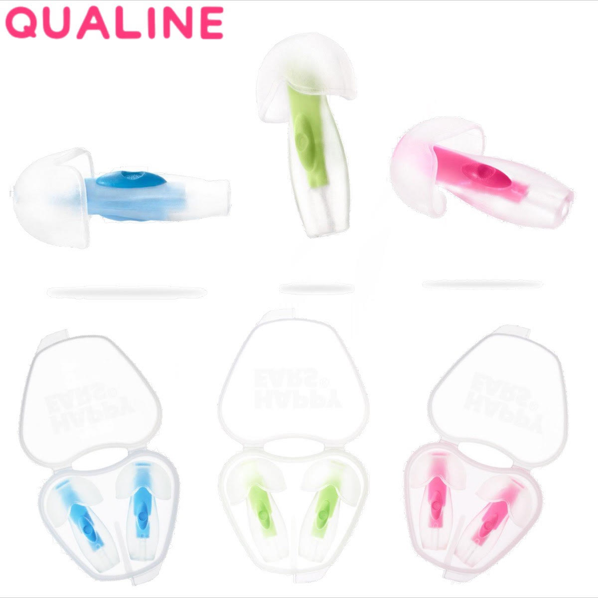 サーフィン 耳栓 チョウカクホゴグ クオリネ シリコン Qualine 聴覚保護具 サーファーズイヤー 3カラー