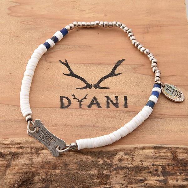 40%OFF!!DYANI/ビーズブレスレット（White x Blue x Silver）ハンドメイド アクセサリー ジュエリー